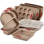 Rachael Ray Cucina 10-pc. Nonstick Bakeware Set, Brown/Red