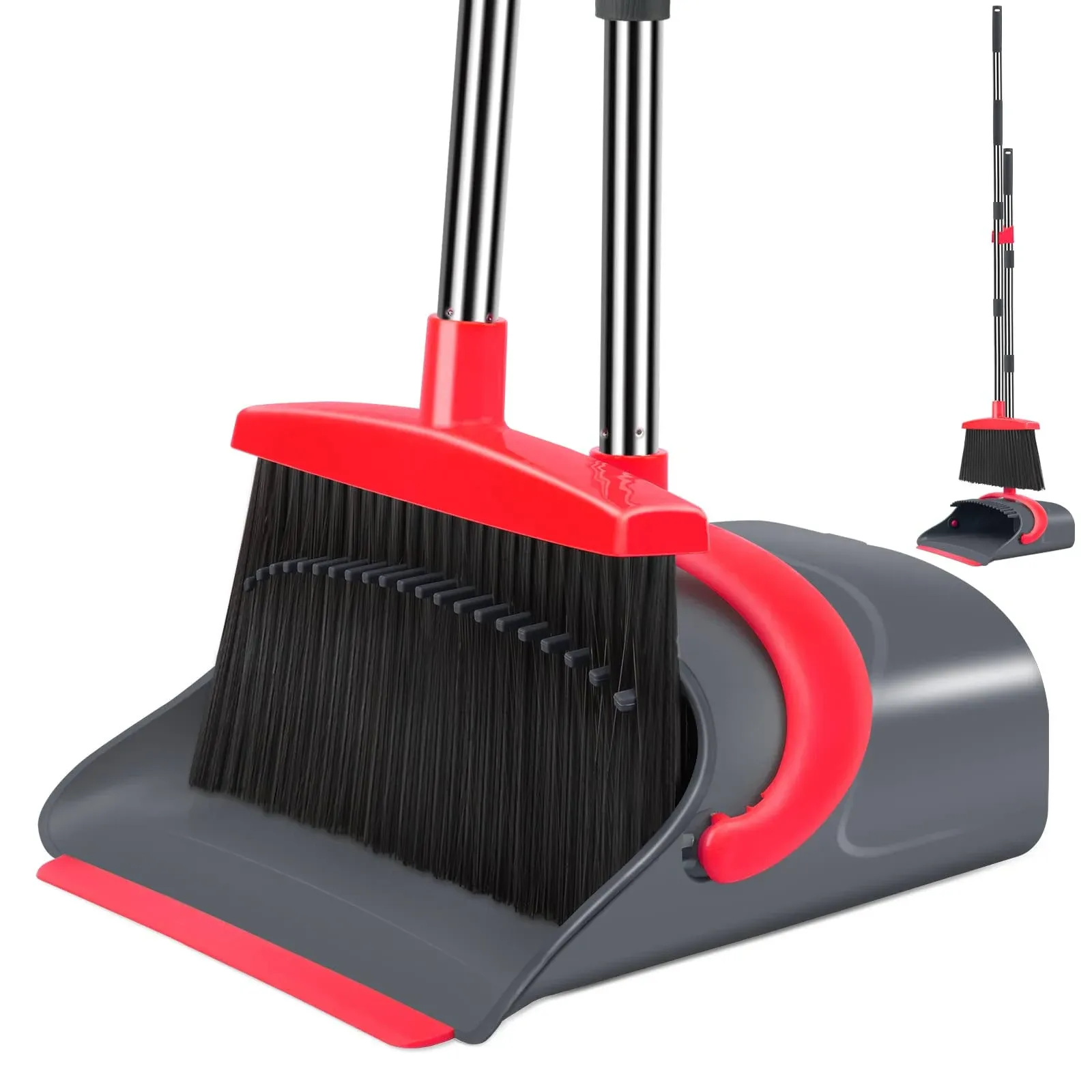 Broom and Dustpan Set, Broom Dust pan, Dustpan with Long  Assorted Colors 