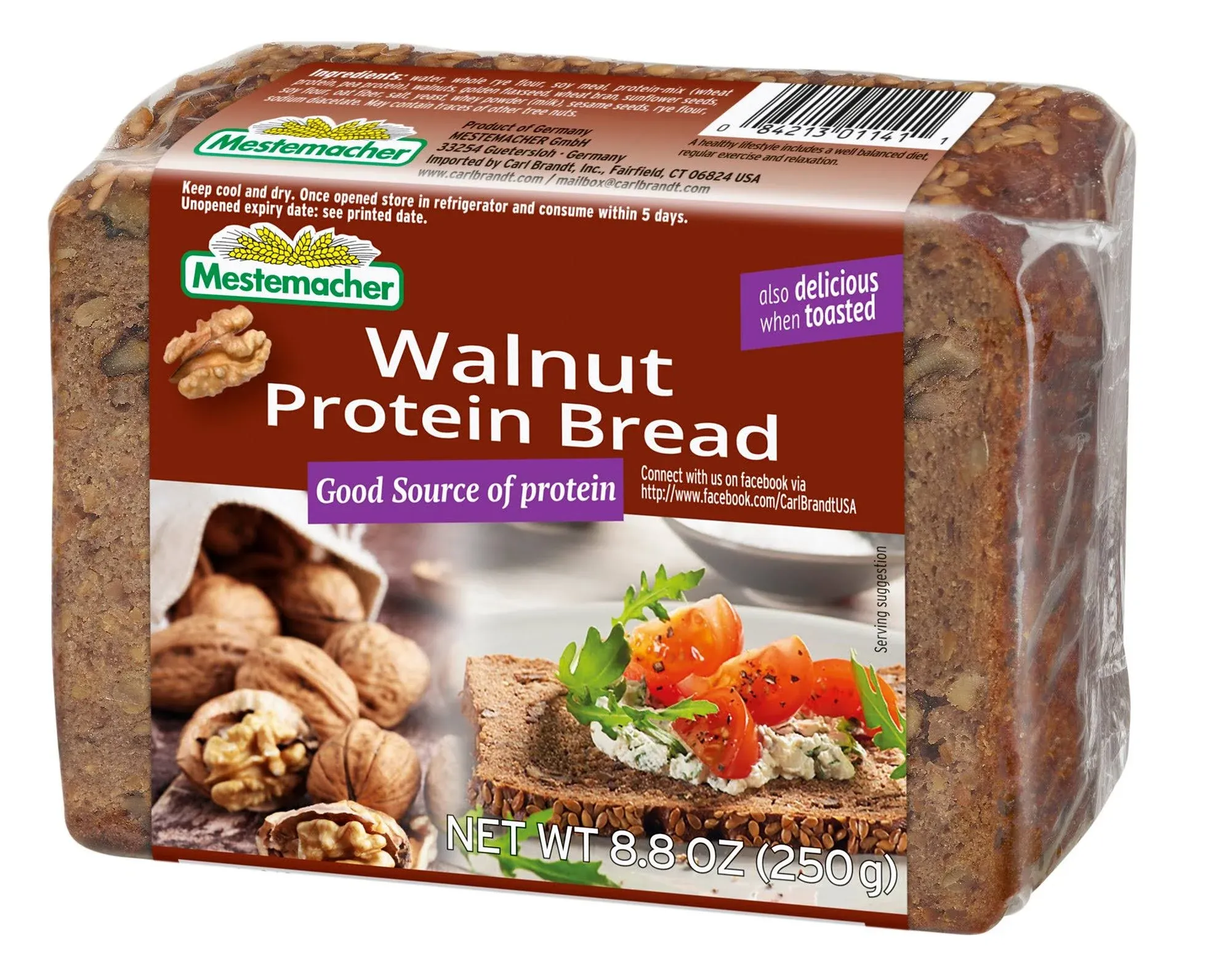 Mestemacher Walnut Protein Bread, 8.8 oz