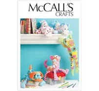 McCall&#039;s Crafts 6485 Stuffed Animals Sewing Pattern Hippo Cat Dog Horse Frog