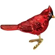 Old World Christmas Ornaments Shiny Red Northern Cardinal Glass Blown Ornaments for Christmas Tree