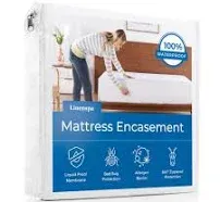 Linenspa Zippered Mattress Encasement - Waterproof & Bed Bug Proof - Premium Noiseless & Absorbent Cover – King, WhiteLinenspa Zippered Mattress Encasement - Waterproof & Bed Bug Proof - Premium Noiseless & Absorbent Cover – King, White