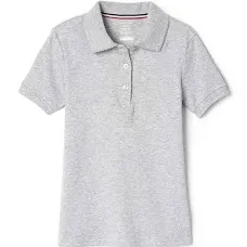 French Toast Girls School Uniform Short Sleeve Picot Collar Interlock Polo Shirt