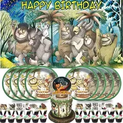 Where The Wild Things are Party Supplies Birthday Decorations Plates Banner Kids Cake Toppers Set Decorations Decor