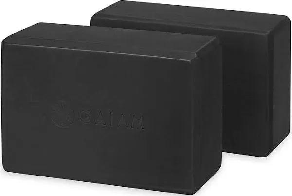 Gaiam Yoga Block Set 2, Supportive EVA Foam Non-Slip Surface, Grey