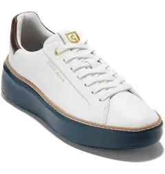 Cole Haan Grandpro Topspin Sneaker Women's Shoes Optic White/Dark Chocolate/Blue Wing Teal