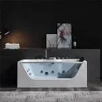 Empava 59 in. Whirlpool Rectangular Bathtub - EMPV-59JT408LED