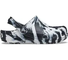 Crocs Toddler Classic Marbled Clog, Black/White, C7