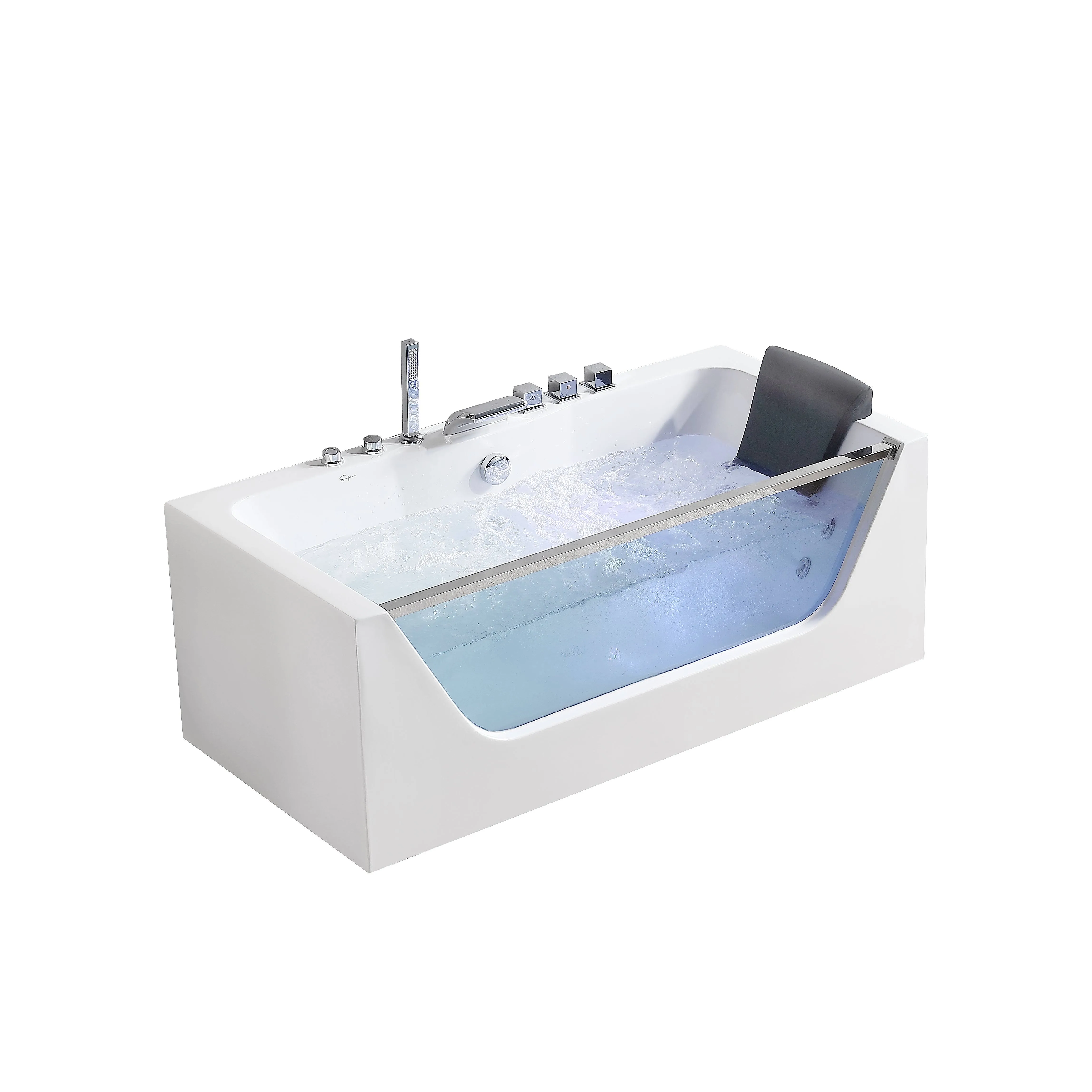 Empava 59 in. Whirlpool Rectangular Bathtub - EMPV-59JT408LED