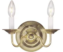 Livex Lighting Williamsburgh 2 Light Brass Wall Sconce 5018