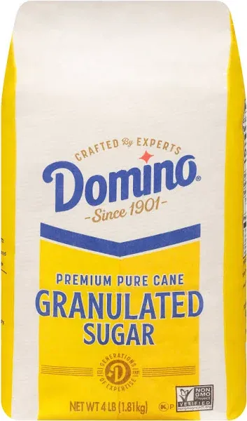 Domino Premium Pure Cane Granulated Sugar, 4 LB Bag (Pack of 2)