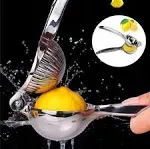 Zulay Kitchen Lemon Lime Squeezer, 2-in-1 (Metal) - Yellow