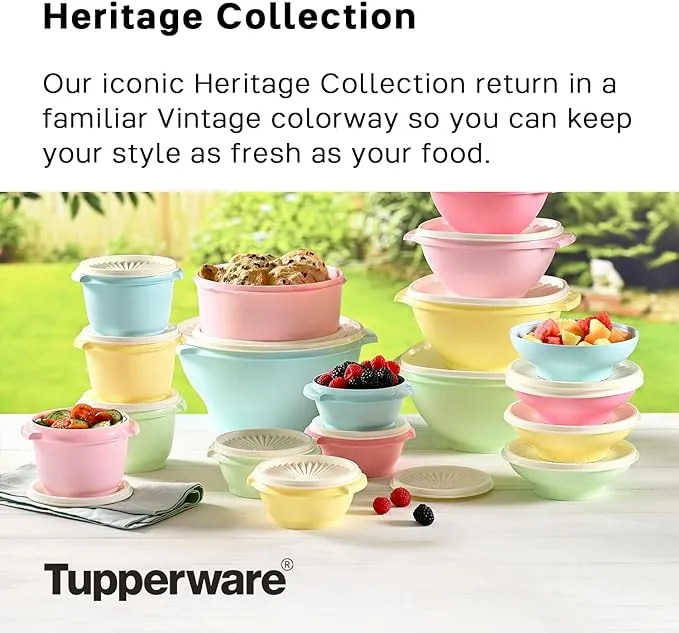 Tupperware Heritage Collection 7.6 Cup Cookie Canister - Vintage Light Pink Color, Dishwasher Safe & BPA Free Container - (1.8 L)