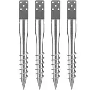 VEVOR No Dig Ground Anchor, 4 Pack 3.94 x 2.76 x 27.56 in DIY Screw in Post Sta