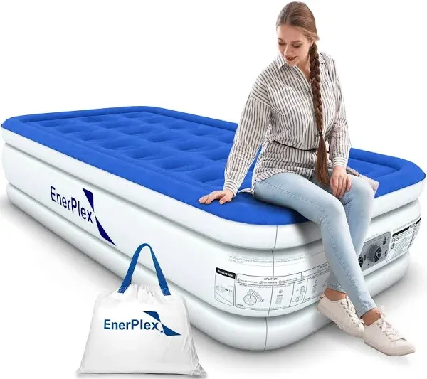 Enerplex Air Mattress with Built-in Pump Double Height Inflatable Mattress for Camping