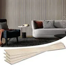 Art3d 4-Piece Wood Slat Acoustic Panels for Stylish Decor and Noise Reduction, 3D Textured Panel for Ceiling and Wall, Matte Black