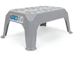 Camco Durable Large Step Stool - Textured Platform Surface to Help Prevent Slipping |Lightweight & Sturdy | Design Excellent for RVs, Trailers, Trucks| 400 lb. Capacity | 23" x 16" x 9 ¼" - Gray (43470)