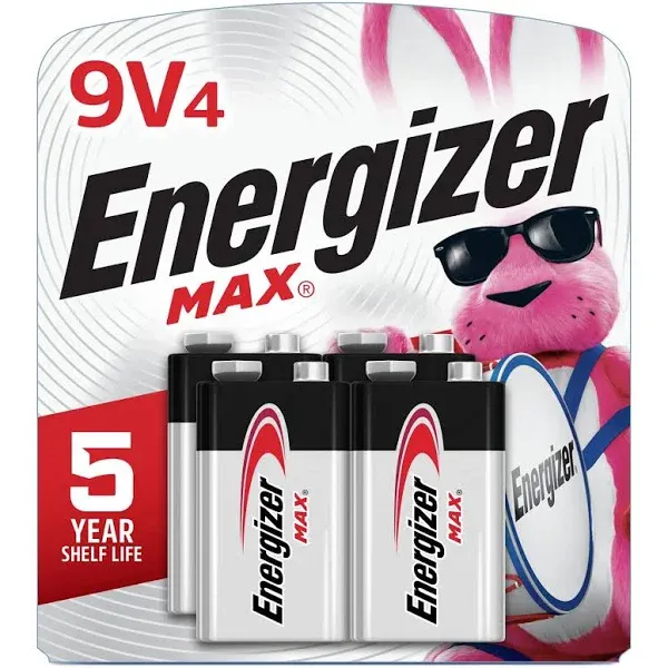 Four-Pack Energizer MAX 9V Alkaline Batteries 4 Pack *BRAND NEW*