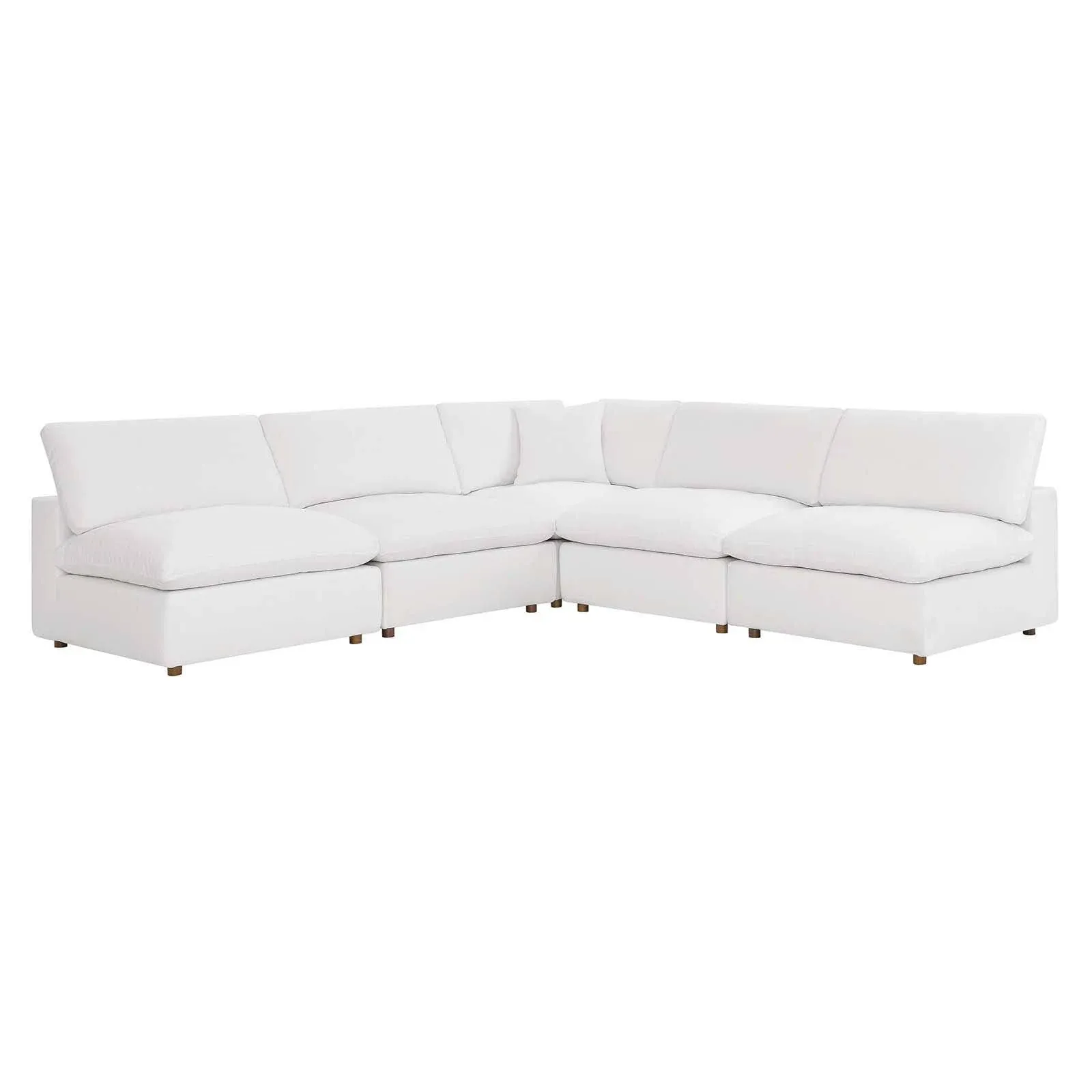 Modway Commix Down Filled Overstuffed 5-Piece Armless Sectional Sofa