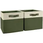 RiverRidge Home Kids 2pc 10.5in Two-Tone Folding Storage Bin Set - Olive