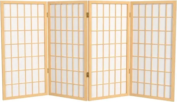 3 ft. Short Window Pane Shoji Screen - Rosewood - 5 Panels