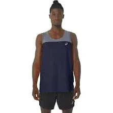 ASICS MEN&#x27;S RACE SINGLET size large color grey / black