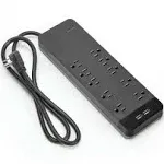 2 USB Surge Protector, 4 ft Extension Cord, Black - 37746