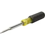 Klein Tools 32560 Multi-Bit Screwdriver / Nut Driver, 6-in-1, Extended Reach, Ph, Sl, Sq