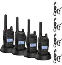 BAOFENG BF-88ST Walkie Talkies for Adults Long Range - 4 Pack, Portable Two Way Radio with Hands Free VOX USB Charging, Rechargeable Radios Walkie Talkies with Earpieces