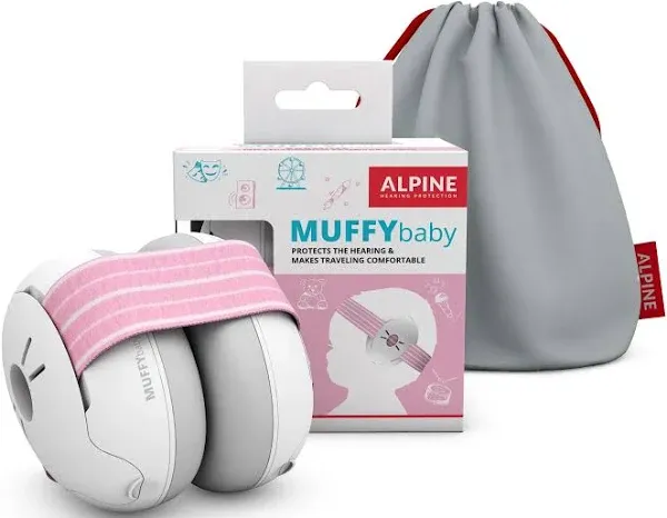 BABY EARMUFFS Noise Reduction Ear Protection for Toddlers Newborn Pink ALPINE