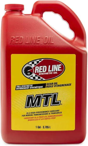 Red Line 50205 SAE 75W80 API GL-4 Manual Transmission and Transaxle Lubricant (MTL) Car Gear Oil - 1 Gallon