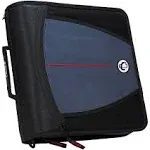 Case-It® Zipper 3-Ring Binder With Built-In 5-Tab File & Gusset Zipper, 3" Round Rings, Multicolor