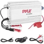 Pyle Hydra Marine Amplifier - Upgraded Elite Series 400 Watt 4 Channel Micro Amplifier - Waterproof, Gain Level Controls, RCA Stereo Input, 3.5mm