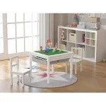 Utex 2-in-1 Kids Multi Activity Table and 2 Chairs Set with Storage (Espresso)