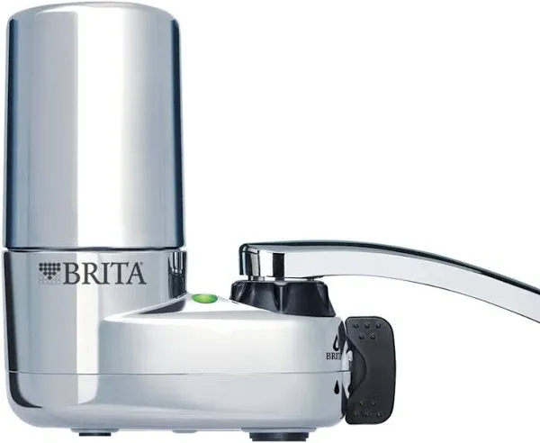 Brita Faucet Mount System, Water Faucet Filtration System with Filter Change Reminder, Reduces Lead, Made Without BPA, F