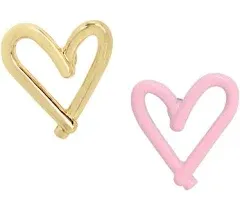 Betsey Johnson Heart Mismatch Stud Earrings