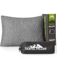 Small Shredded Memory Foam Pillow, Camping Pillow Travel Pillow - Compressible Medium Firm, Breathable Cover, Ideal Backpacking Hiking, Airplane and Car