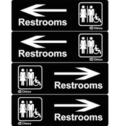 4 Pieces Acrylic Plastic Restroom Sign