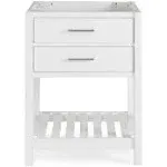 Alaterre Furniture Harrison 24"W White Wood Vanity Cabinet Only