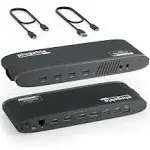 Plugable USB 3.0 Dual 4K Display Horizontal Docking Station - DisplayPort & HDMI