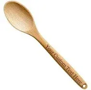 Customized 3D Laser Engraved Custom Personalized Wooden Flat Spoon Birthday Christmas Easter Anniversary Wedding Gift