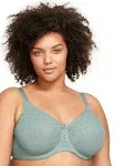 Glamorise Lace Comfort Wonderwire Bra - Jade, 44G 9855 Plus Size