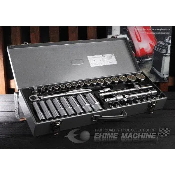 TONE 1/2&#034; Drive 12 pt 10-32mm Mix Socket Wrench Set  MX400 39 Tools JAPAN