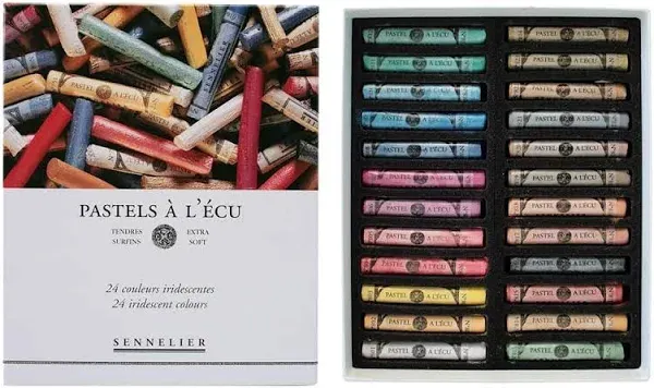 Extra-Soft Pastel Full Stick 24-Color Iridescent Colors Set