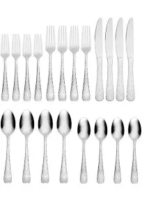 Hampton Forge Melody Hammered 20 Piece Flatware Set