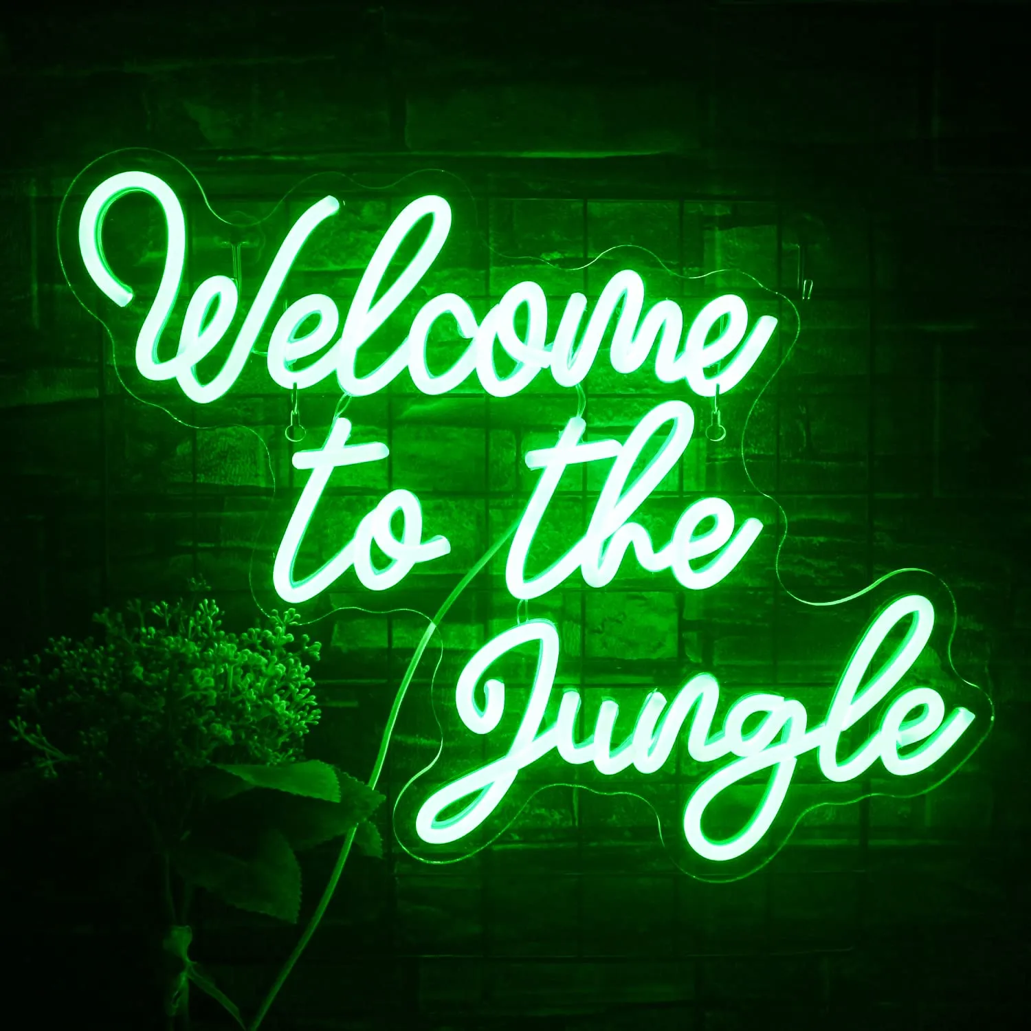 Faxfsign Welcome to The Jungle Neon Sign