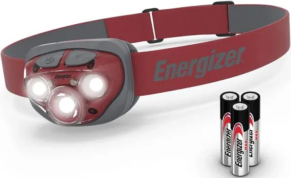 Energizer LED Headlamp, Bright Headlamp for Outdoors, Camping and Mechanic Work Light, Includes Batteries, Pack of 1, Rust Red