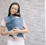 Ergobaby Blue Peach Polka Dot Aura Wrap Baby Carrier