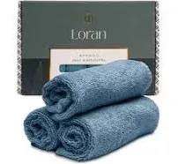 Loran Washcloths Set of 6 Soft Facial Cloths 10” x 10” 100% Viscose Derived from Bamboo Spa-Like Feel Silky Face Cloth for Skin Cleansing