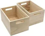 Unfinished Wood Crates - Organizer Bins, Decorative Wooden Boxes for Adults